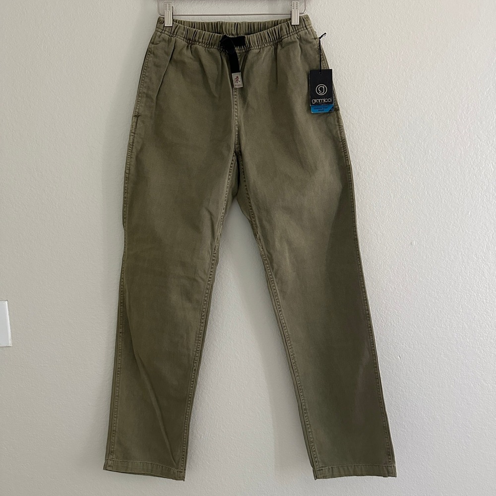 Gramicci Climbing Pants Small Olive Green Cotton‎ Twill Straight Leg 32L G-Pants